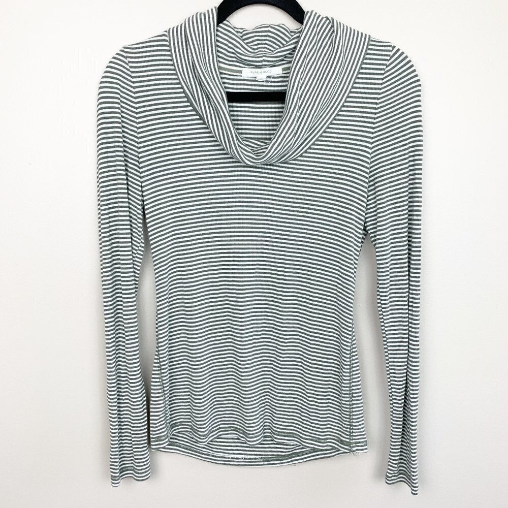 Anthropologie Pure + Good Cowl Neck Striped Top